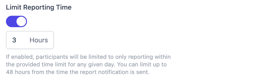 Limiting report time